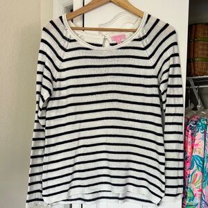 Lilly Pulitzer Navy and White Striped Sweater